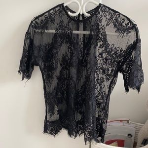 Lace short sleeve top